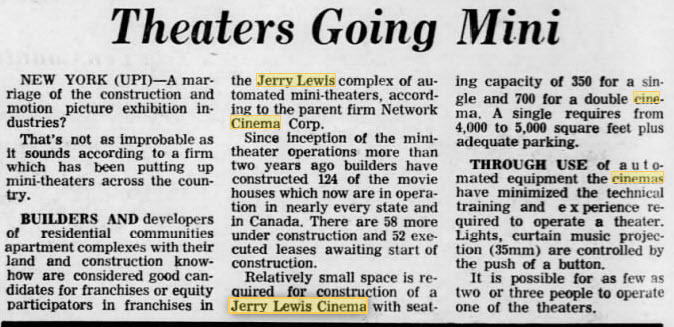Bedford Cinema - JULY 15 1972 ARTICLE